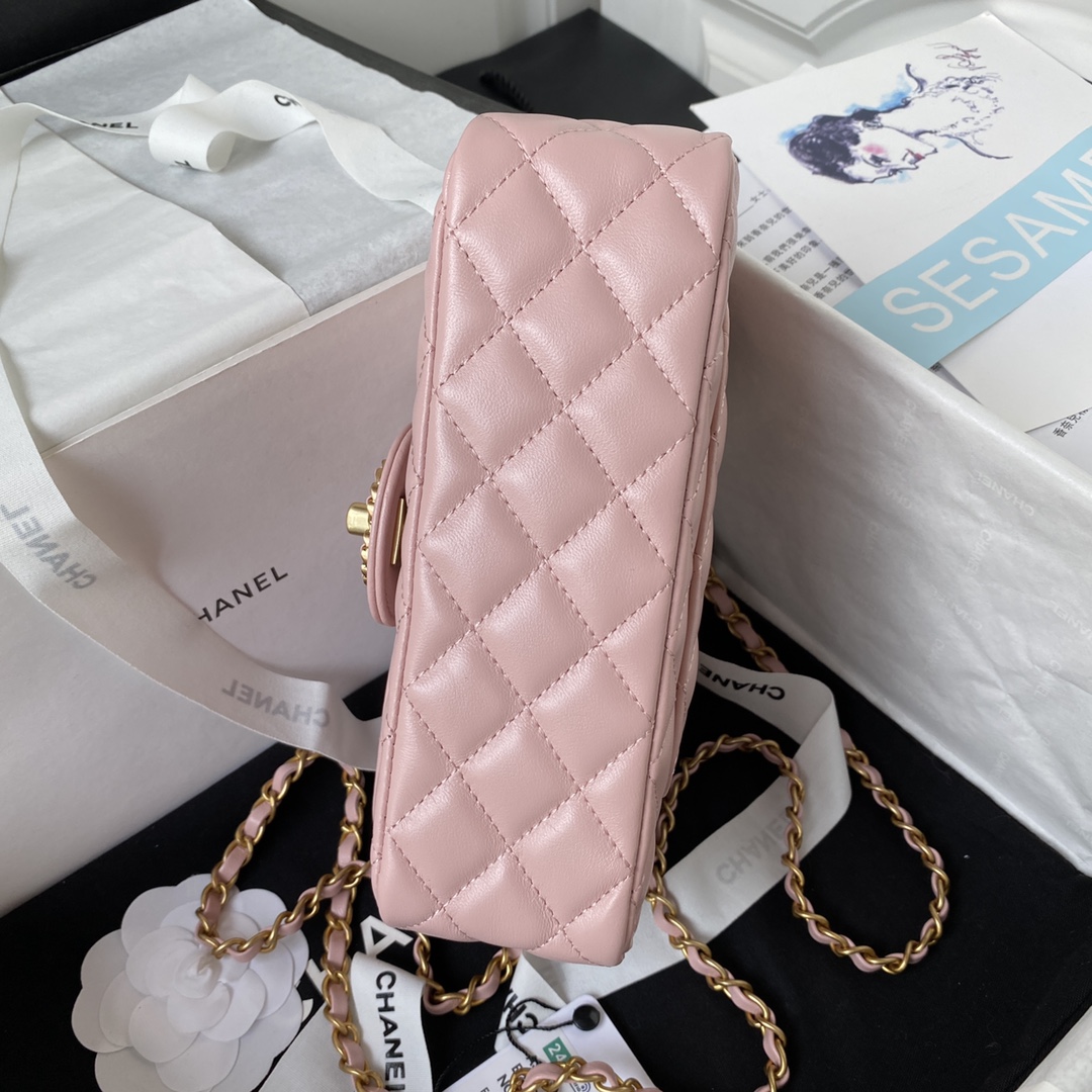 Lambskin Mini Flap Shoulder Bag AS4362 Pink